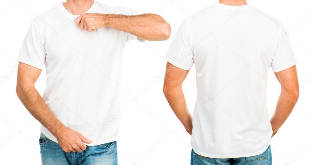 Man in a white T-shirt