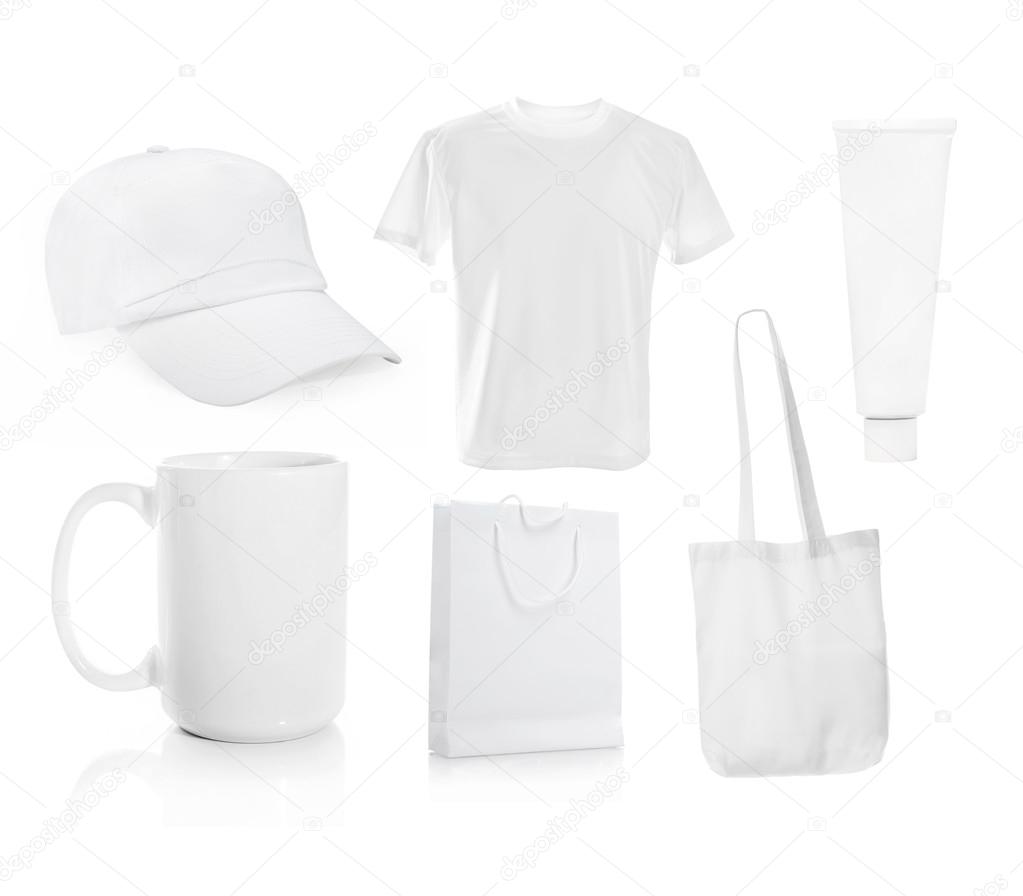 Set ot White blank objects