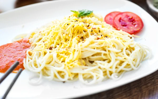 Spaghetti dinner — Stock Photo, Image