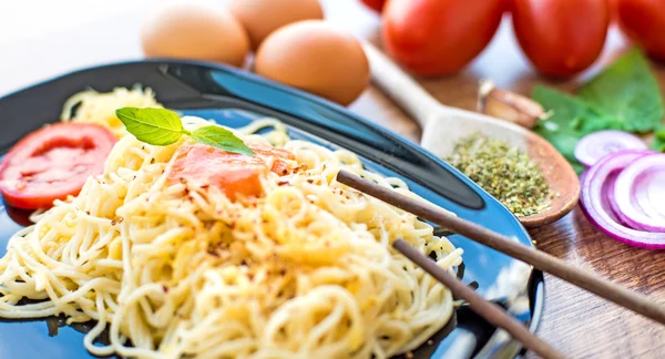 Спагетти-ужин — стоковое фото