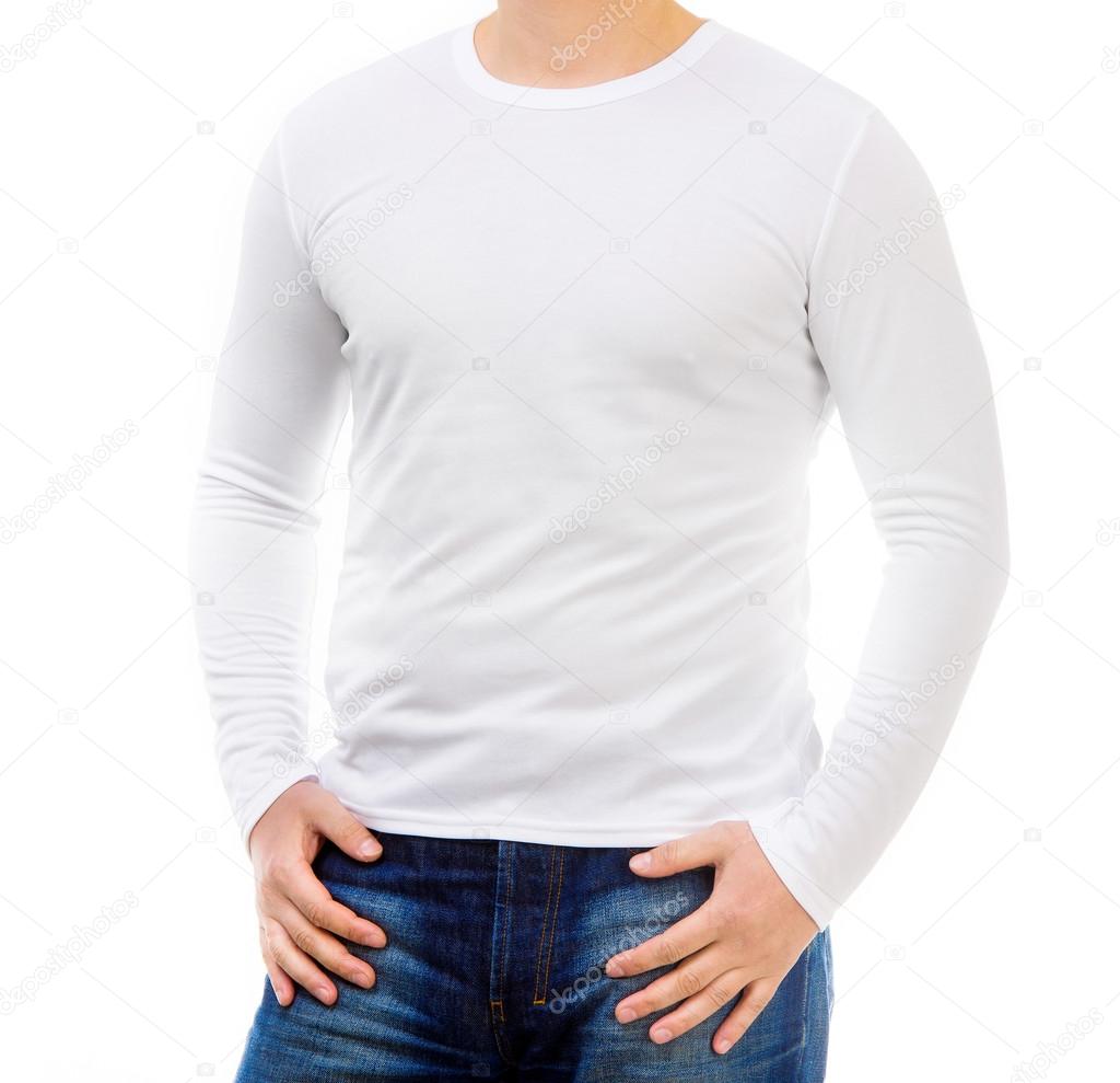 man in a white shirt with long sleeves