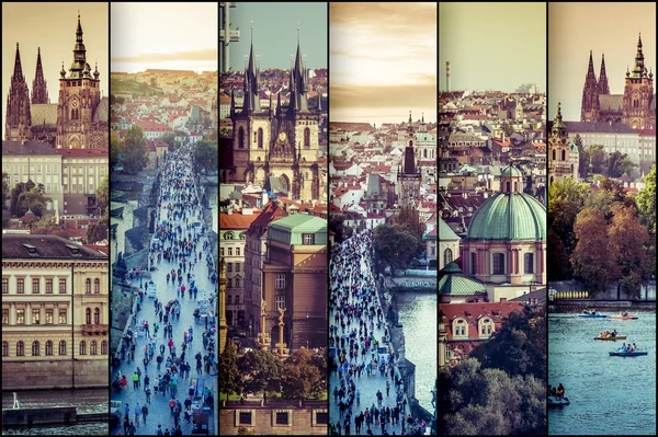Коллаж фото вид на старый город в Праге — стоковое фото