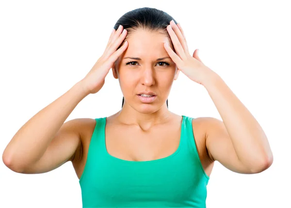 Woman with a headache — Stock Photo, Image