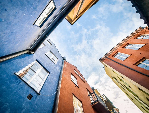 Casas coloridas em Varsóvia — Fotografia de Stock