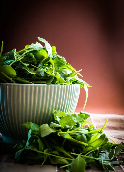 Rucola in bowl — Stock Photo, Image