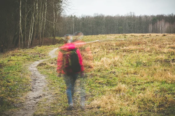 Girl with a backpack g — Stock Photo, Image