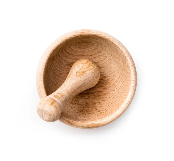 Wooden kitchen mortar — Stock Photo, Image