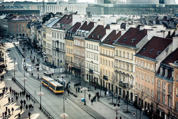 ワルシャワの中心部の歩行者通り — ストック写真