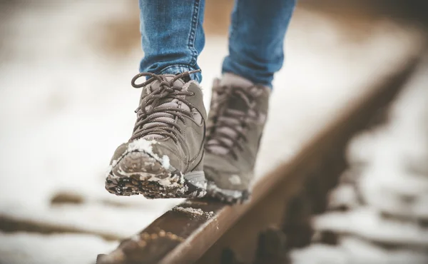 Stövlar på vintern — Stockfoto