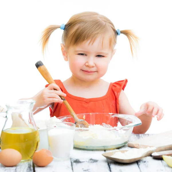 Baby girl baking — Stock Photo, Image