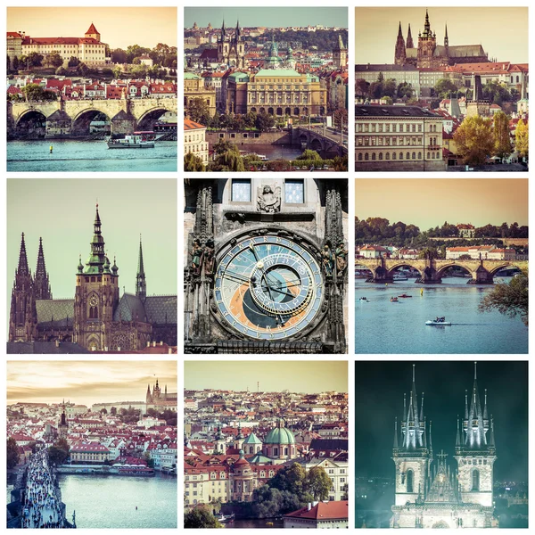 Collage Prague Sights — Stock Photo, Image