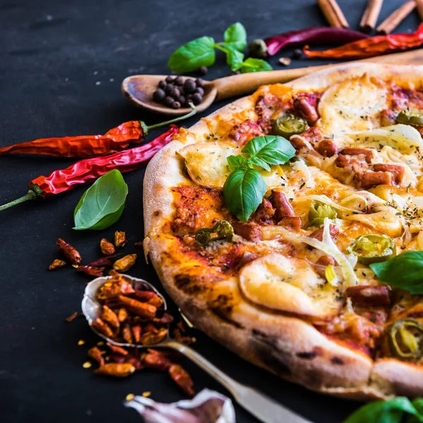 Smakfull pizza – stockfoto