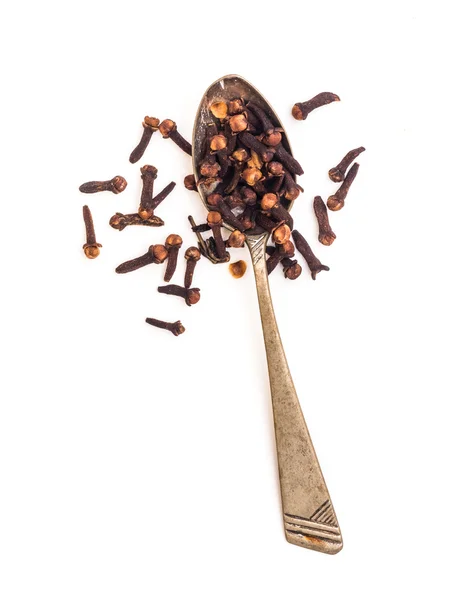 Clove in spoon — Stock Photo, Image