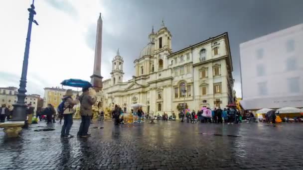 Piazza Navona v Římě — Stock video