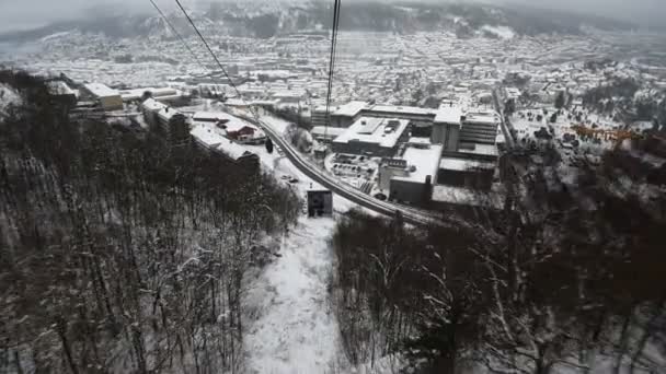 Teleférico en Ulriken — Vídeo de stock