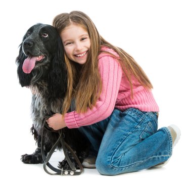 siyah cocker spaniel ile şirin llittle