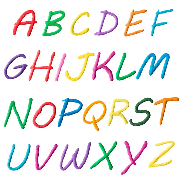 Fotocollage aus Buchstaben des Alphabets — Stockfoto