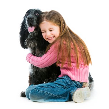 siyah cocker spaniel ile şirin llittle