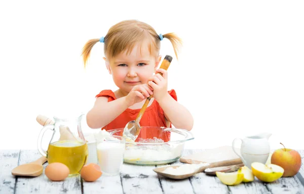 Bebé niña hornear — Foto de Stock