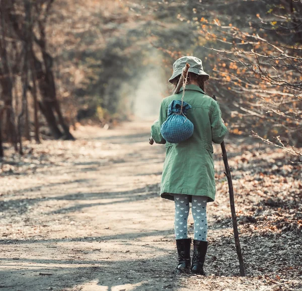 Niña en el bosque foto —  Fotos de Stock