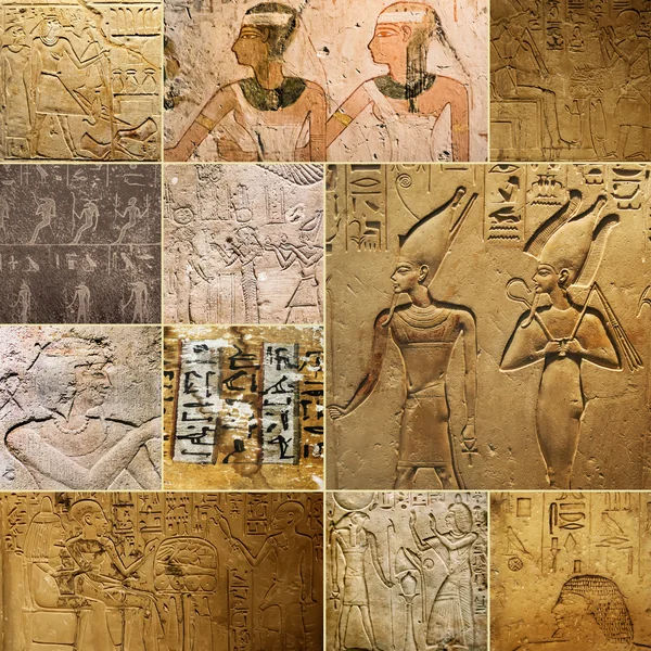 Kayaların üzerinde antik Mısır çizimler — Stok fotoğraf