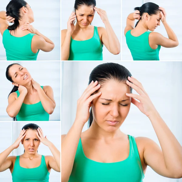 Woman with a headache — Stock Photo, Image