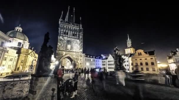 Charles Bridge in Prague — Stock Video