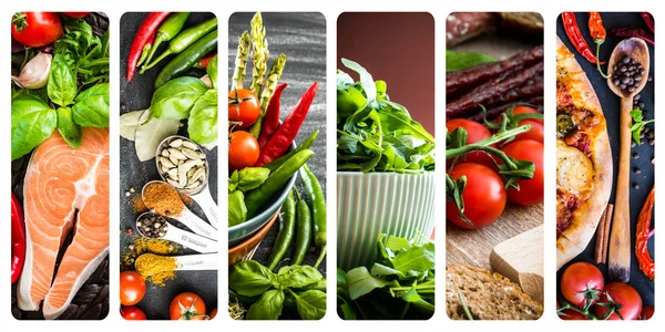 Vegetables and spices sausage pizza — Stock Photo, Image