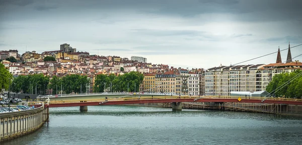 Uitzicht vanaf Sona rivier, Lyon, Frankrijk — Stockfoto