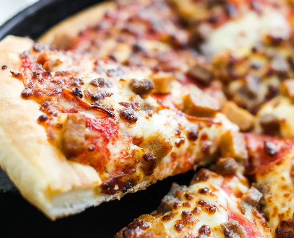 Piece of delicious pizza — Stock Photo, Image