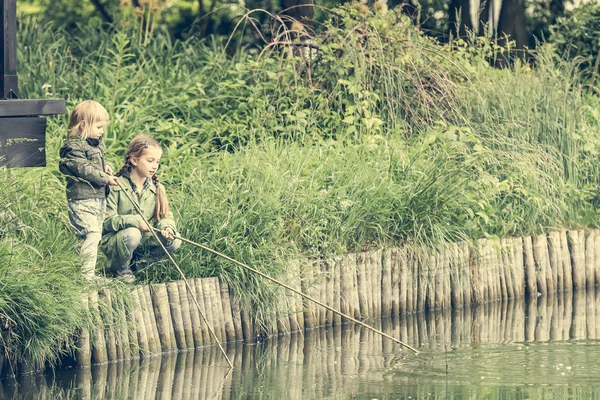 Little fisher girls — Stock Photo, Image