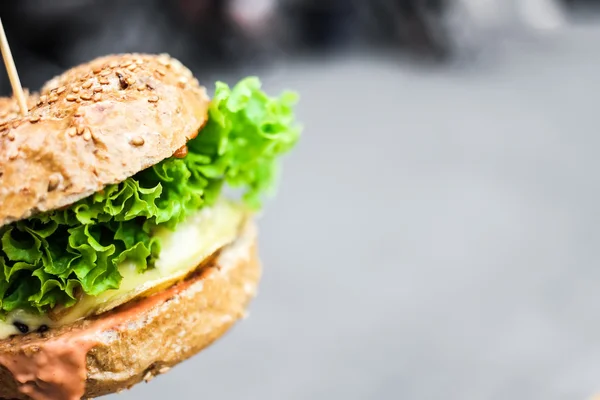 Burger with lettuce — Stock Photo, Image