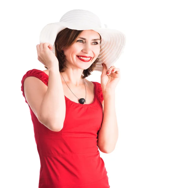 Ragazza sorridente con cappello — Foto Stock