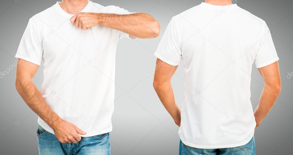 Man in a white T-shirt