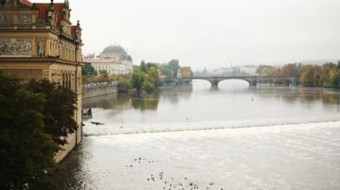 Amazing View Of The Vltava River From Charles Bridge In Prague. A Perfect Spot For Sightseeing
