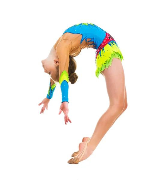 Tittle gymnast doing an exercise — Stock Photo, Image