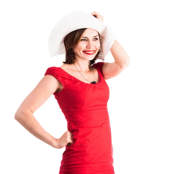 Ragazza sorridente con cappello — Foto Stock