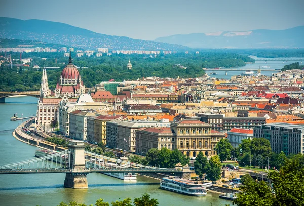 Vista sul Danubio e Budapest — Foto Stock