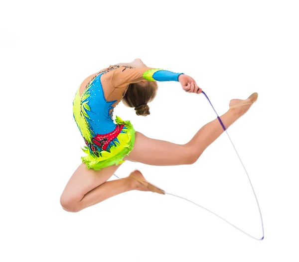 Mic gimnast face un exercițiu — Fotografie, imagine de stoc