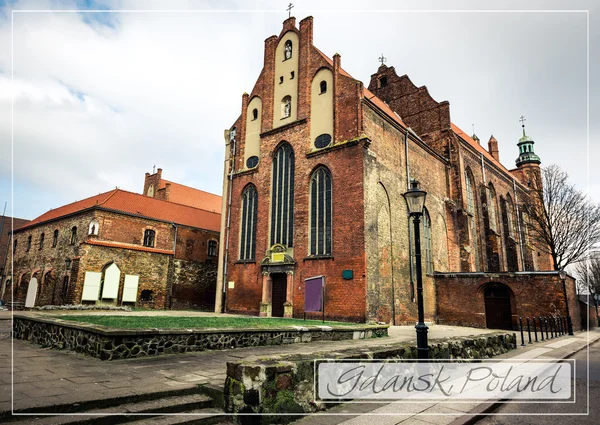 Vykort med historiska gamla stan i Gdansk — Stockfoto