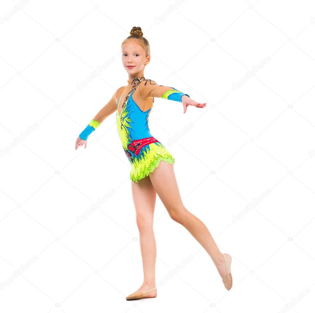 tittle gymnast doing an exercise