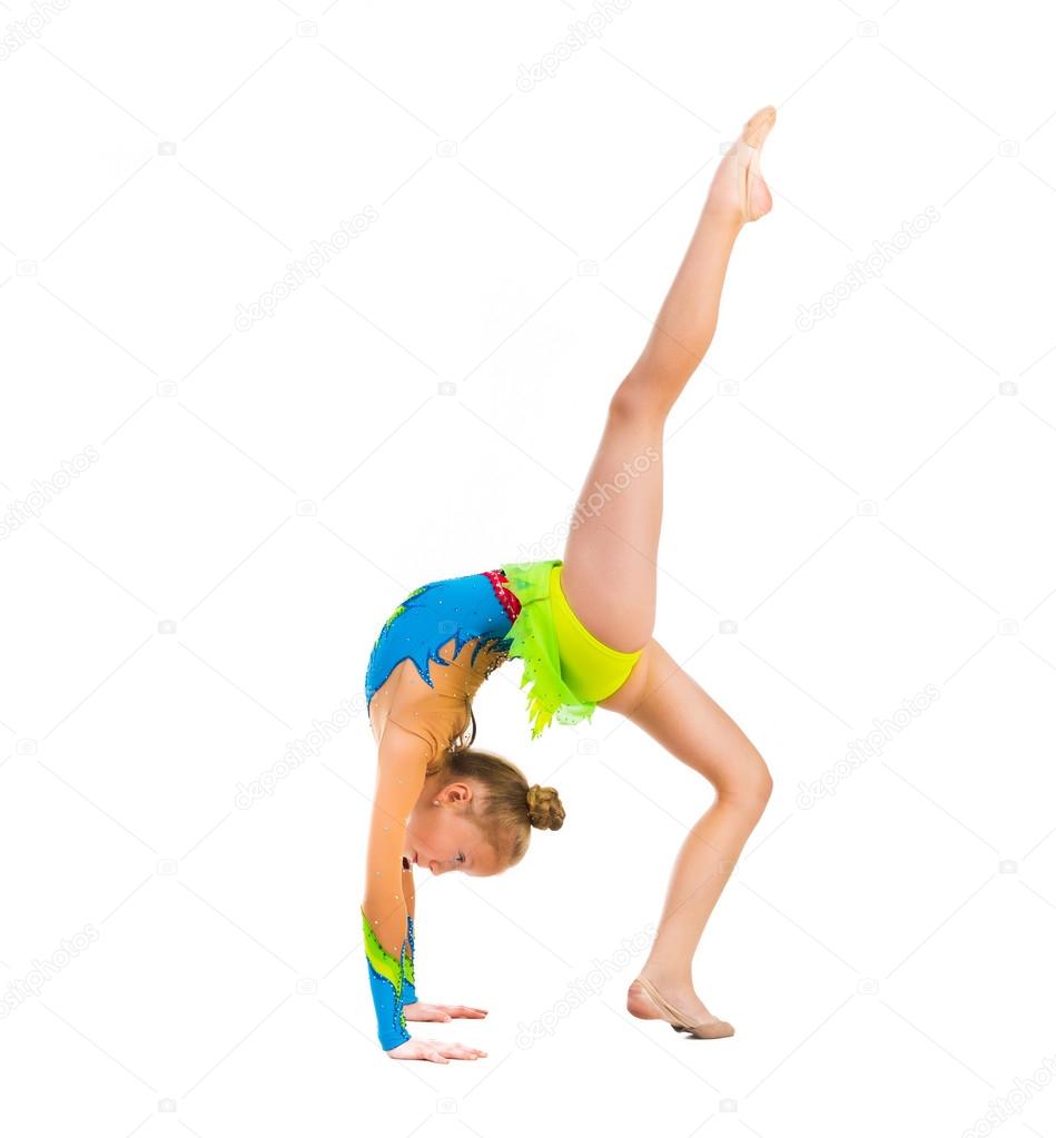 tittle gymnast doing an exercise