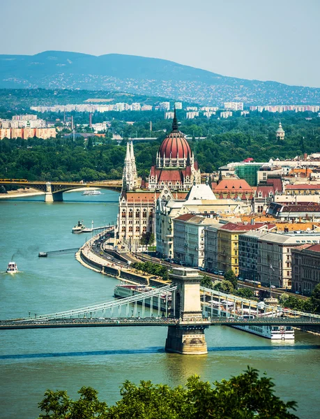 Vista sul Danubio e Budapest — Foto Stock