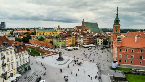 Časová prodleva varšavského centra náměstí — Stock video