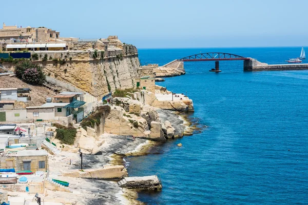 Vista dall'alto sulla parte costiera della Valletta — Foto Stock