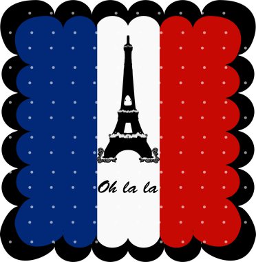 Fransa bayrağı ve Eyfel Kulesi paris arka planını