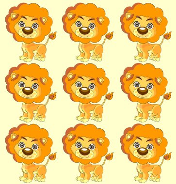 Dikişsiz vektör doku sevimli aslan