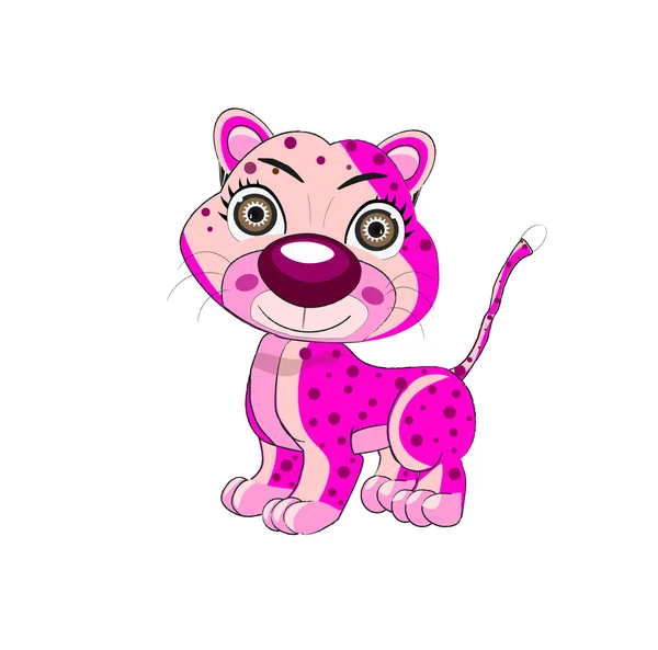 Leopard vector illustratie cartoon kunst — Stockvector