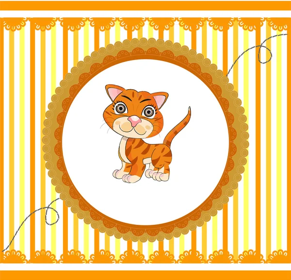 Gato laranja engraçado dos desenhos animados — Vetor de Stock