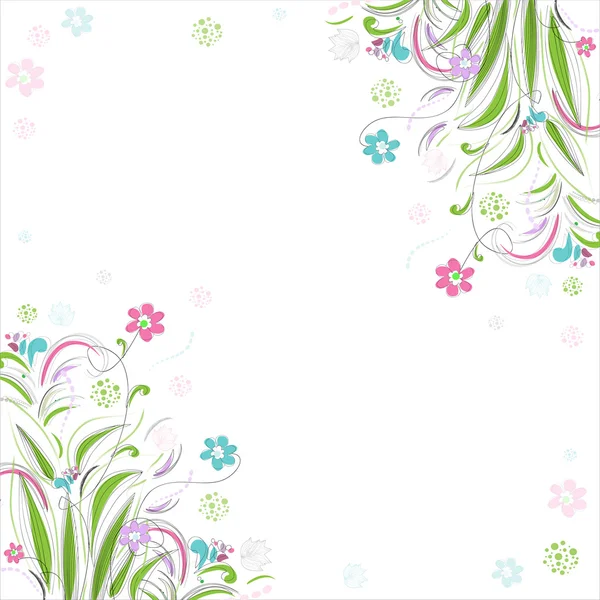 Fundo floral vintage. Quadro bonito com flores — Vetor de Stock